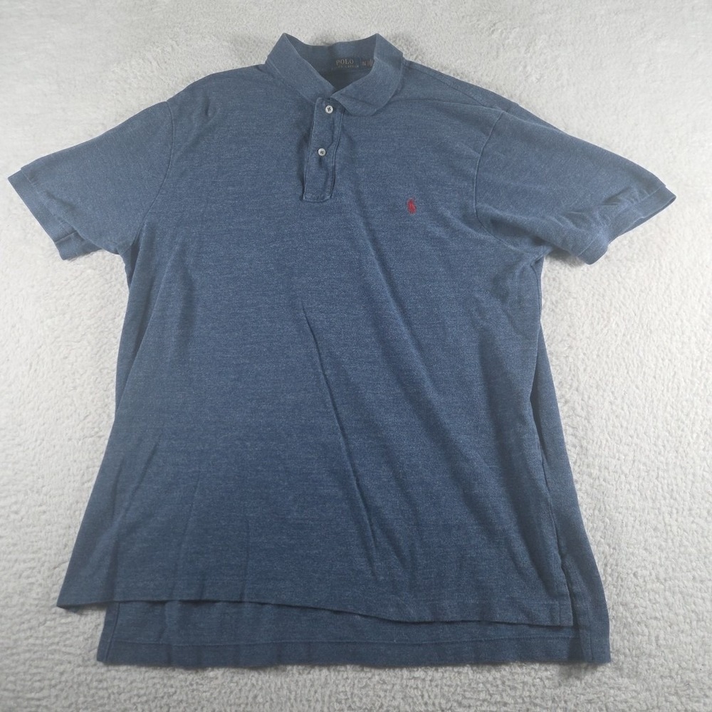 Polo Ralph Lauren‎ Mens Blue Collared Shirt Size XLT Cotton Small Pony Logo